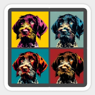 Pop Retro German Wirehaired Pointer Art  - Cute Puppy Sticker